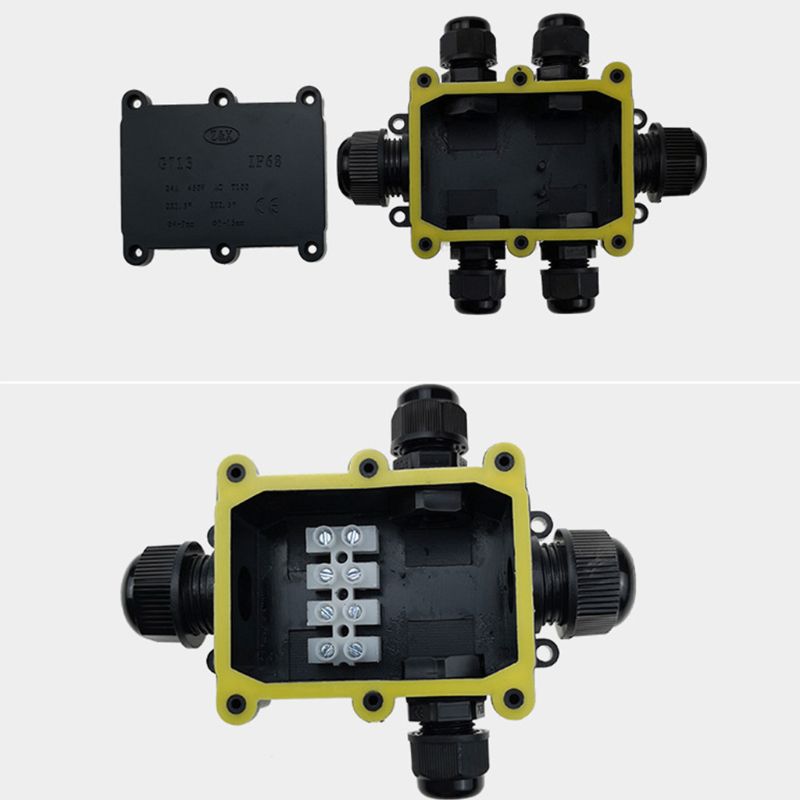 Junction Box IP68 Waterproof UV Sunproof Outdoor Multiple ways Plastic Electrical Junction Box Case Cable Wire Connector Protect