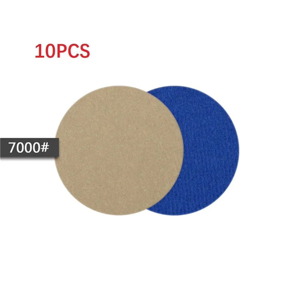 Papel de lija de agua/seca, disco de lijado de gancho y bucle de 3 pulgadas y 75mm, herramientas abrasivas de papel de arena de grano 240-10000, 10 Uds.: Beige