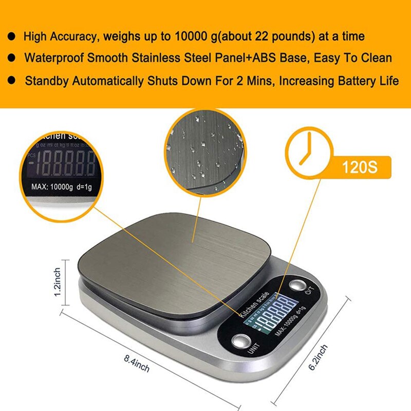 10kg Kitchen Scale Electronic Digital Food Scales With LCD Display Housewares Kitchen Accessories Novelty for Home Baking Cook