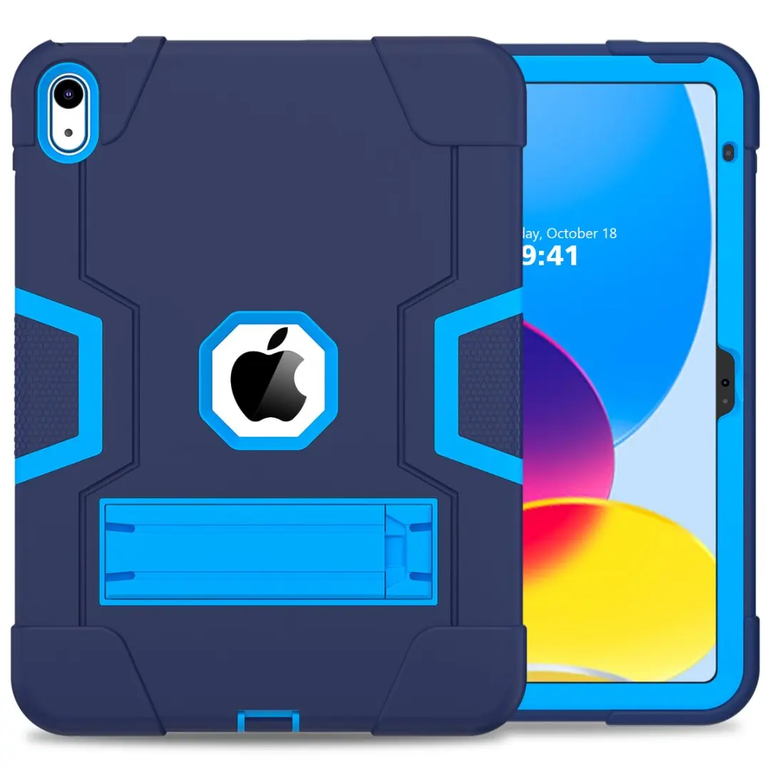 Para Apple IPad 11th Gen A16 2025 Funda con soporte de armadura Funda para IPad 10th 2024 Airbag protección a prueba de golpes carcasa soporte para tableta: 12,4 / Azul