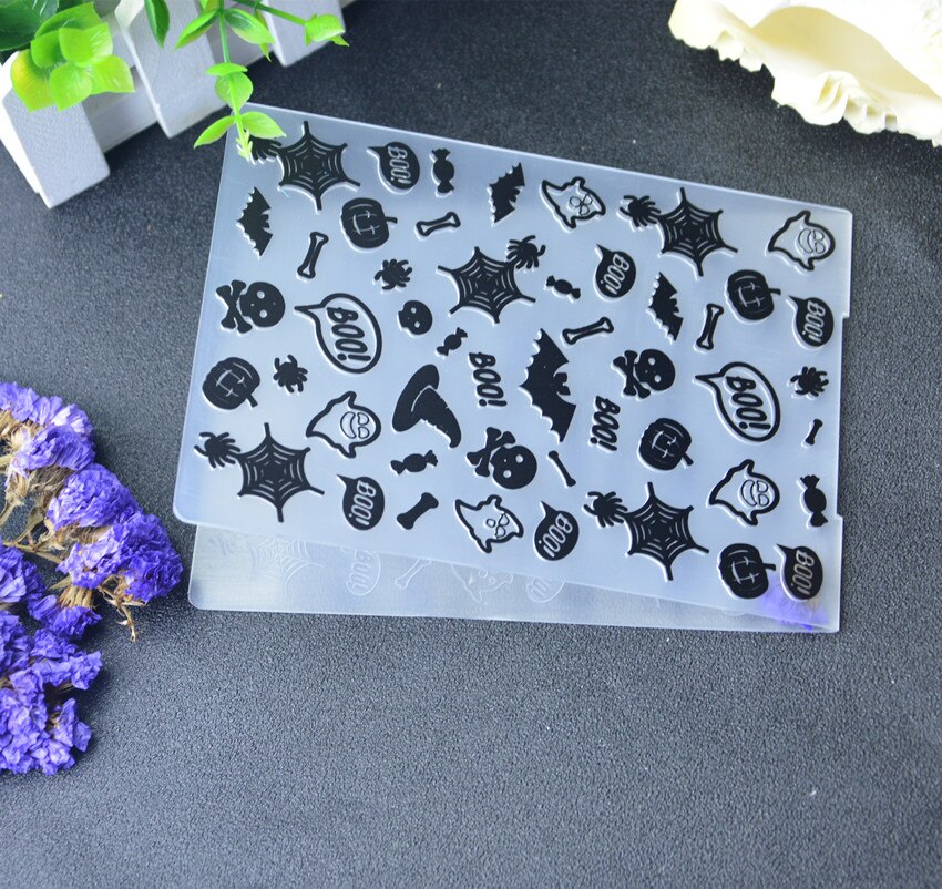 Carpeta de plástico en relieve para manualidades, troqueles de corte de papel para manualidades de Halloween, tarjetas de álbum de recortes, embalaje de , decoración