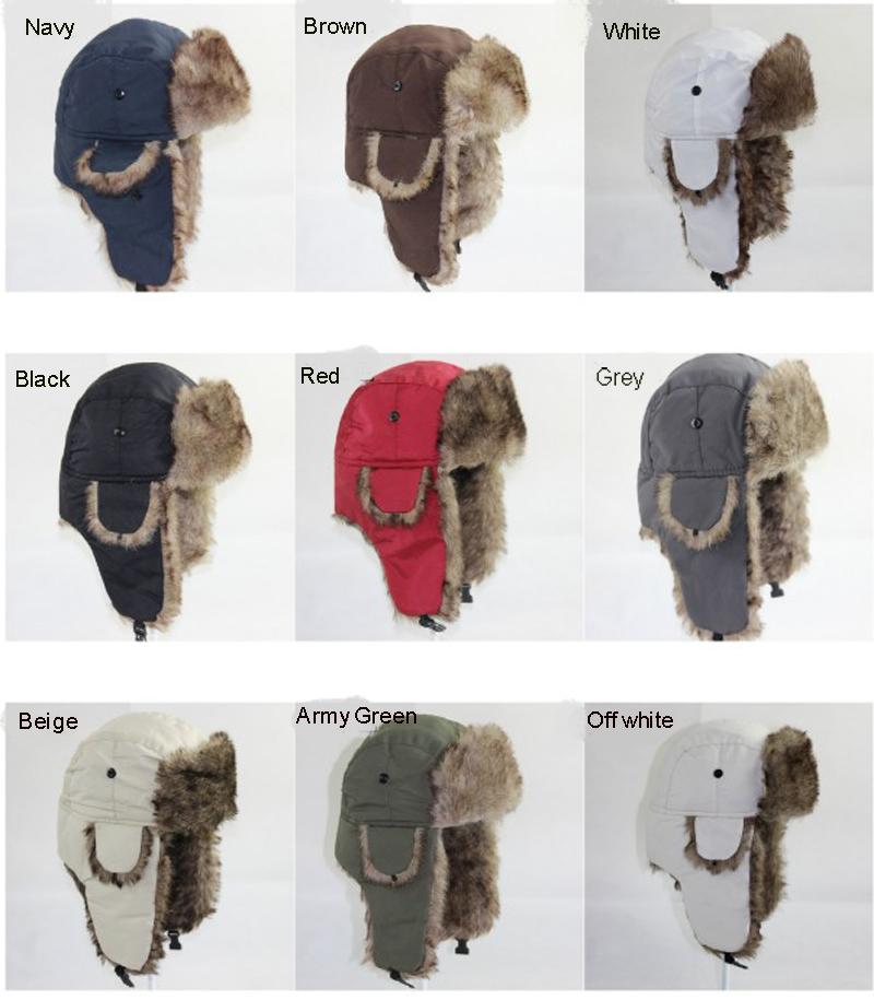 Ushanka-gorros con orejeras para hombre y mujer, gorro cálido ruso con orejeras, cazador piel, a prueba de agua, sombrero de esquí, Unisex