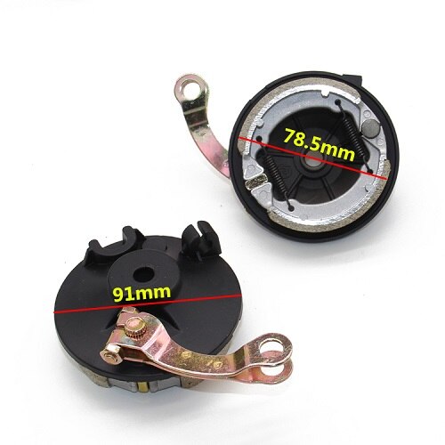Frein à tambour avant et arrière de vélo électrique, avec arbre de frein, plaquettes de frein universelles: Black Brake