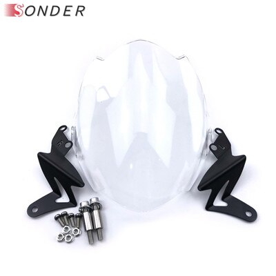 For Ducati Smoke Motor Windshield Windscreen With adjustable bracket Wind Screen Monster 695 696 795 796 1200 848 1098 1100s: Clear