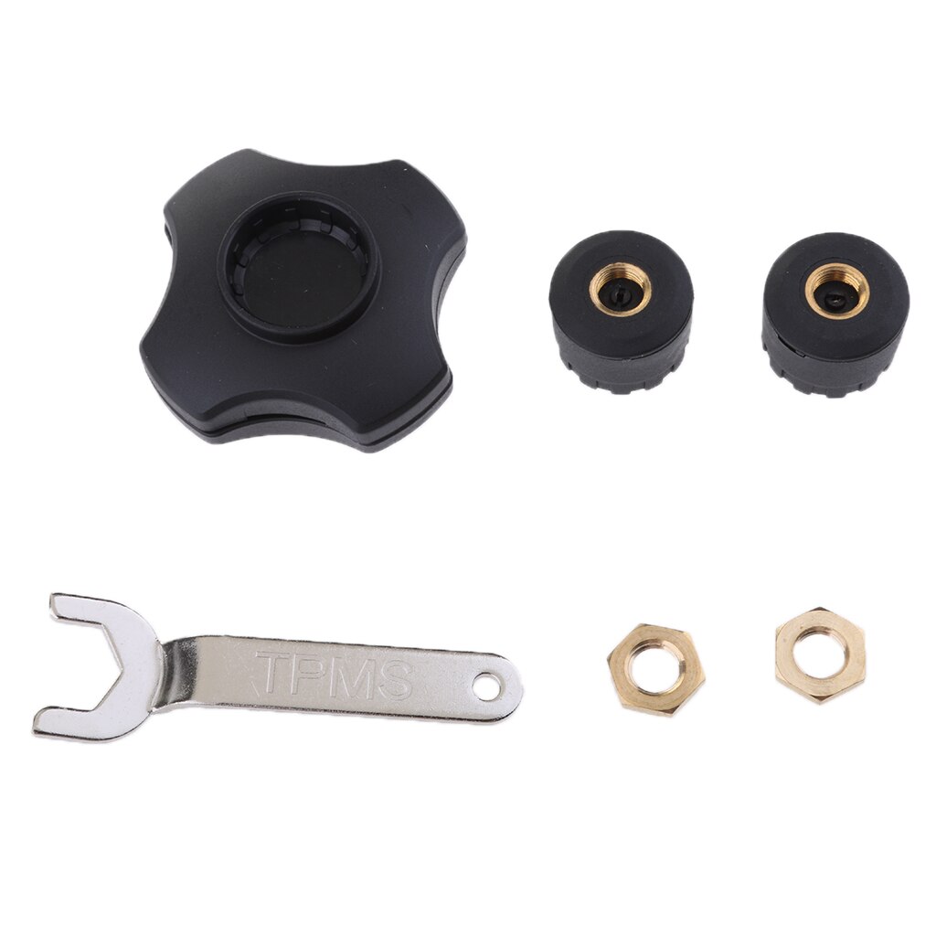 Tyre Pressure Monitor System TPMS Bluetooth Car Motorcycle 2 Cap Sensors