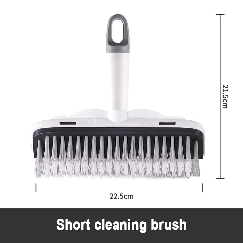 Bathroom Floor Brush Hard Brush Ground Brush Bathroom Floor Brush Scraping Two-in-One Long Handle Tile Cleaning Brush: Red