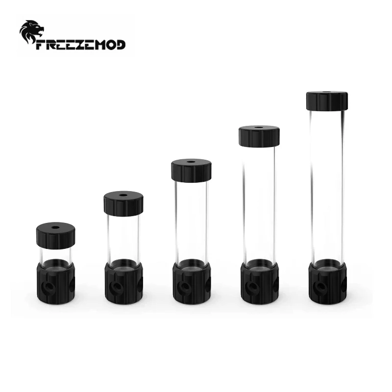FREEZEMOD Transparent Computer Cylindrical Water Cooling Reservoir OD50MM POM Water Tank with Built-in Filtration PC Cooler