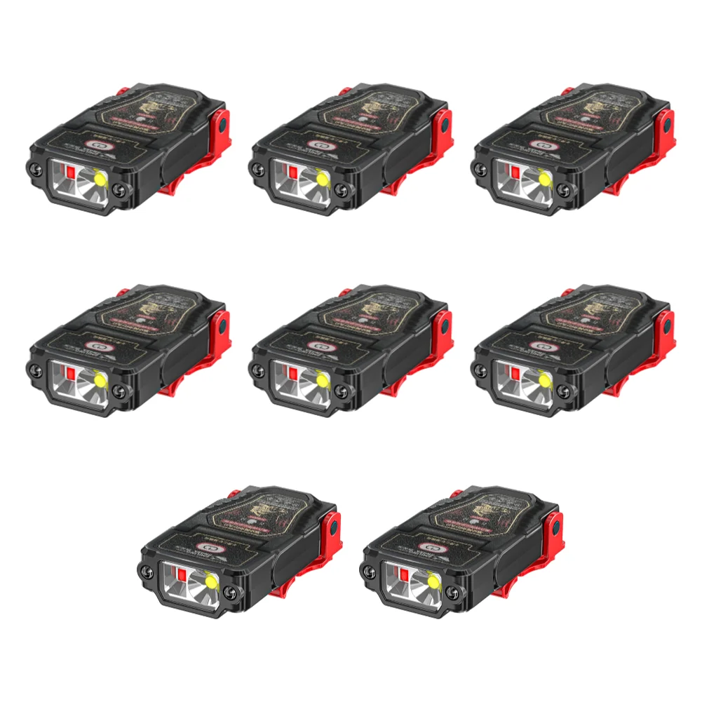 1-10 stk. mini-sensor-led-pandelampe med hat og kasketklemme, genopladelig pandelampe, vandtæt lommelygte til camping og fiskeri: Gul