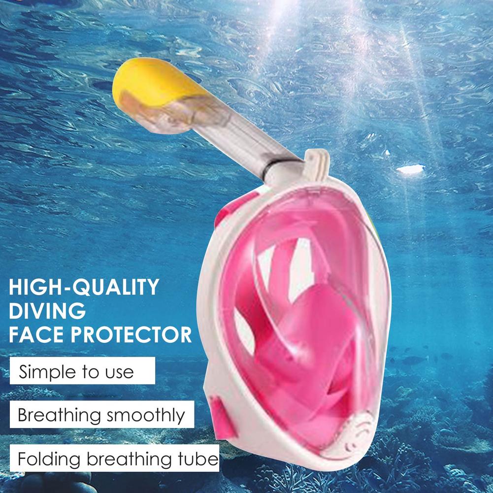 Underwater Anti-fog Snorkeling Mask Full Face Goggles Anti-leakage Diving Respiratory Swimming Spearfishing Scuba Mask For Kids