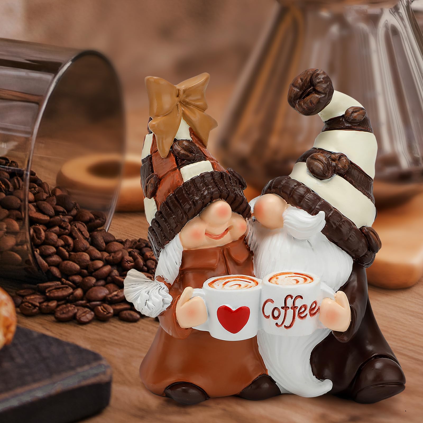 Kaffegnome kaffebar dekoration tilbehør forår sommer gnomdekoration efterår gnomdekoration hjem lagdelt bakke design: Default Title