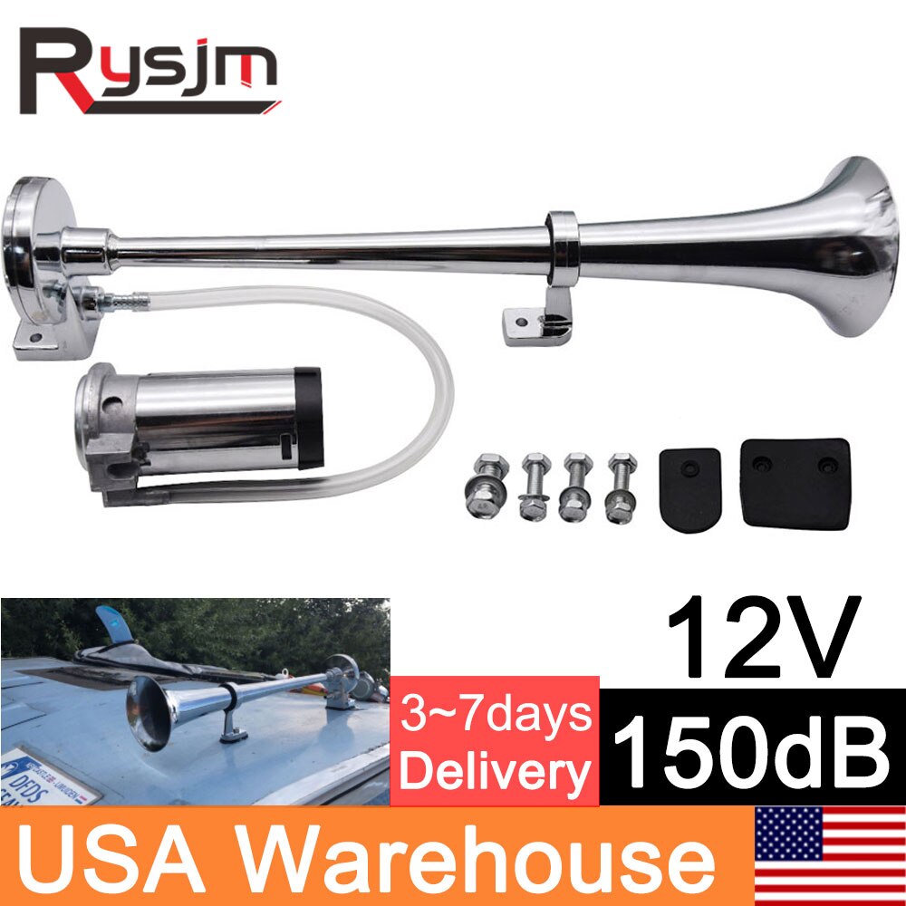 Klaxon Air Voiture 12V Double Ton – Trompette Escargot Super Forte 135 DB, Installation Facile, Pour Auto, Camion, Moto, Bateau | Avertisseur Puissant, Résistant à L'eau