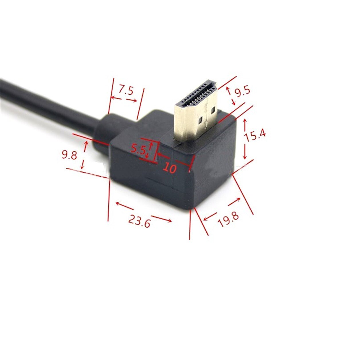 90 Degree UP Angled HDMI Male to HDMI Female Converter Adapter Cable Lead