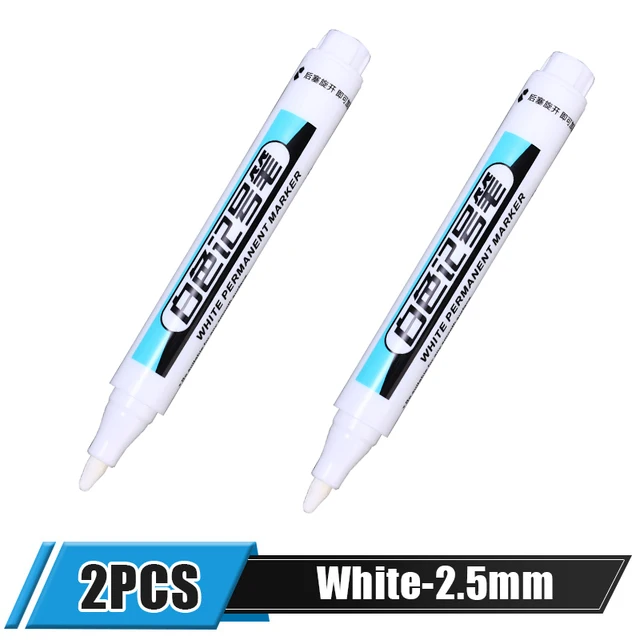 5/1Stck Fettige Weiße Marker Stift Graffiti Stifte Wasserdicht dauerhaft Gel Bleistift Reifen Notizbuch Glas Malerei Stift 0,7mm 1mm 2,5mm