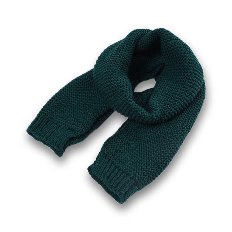 Bufanda de algodón de 120cm para bebé, pañuelo de punto para niño y niña, bufanda cálida para invierno, suave: Verde