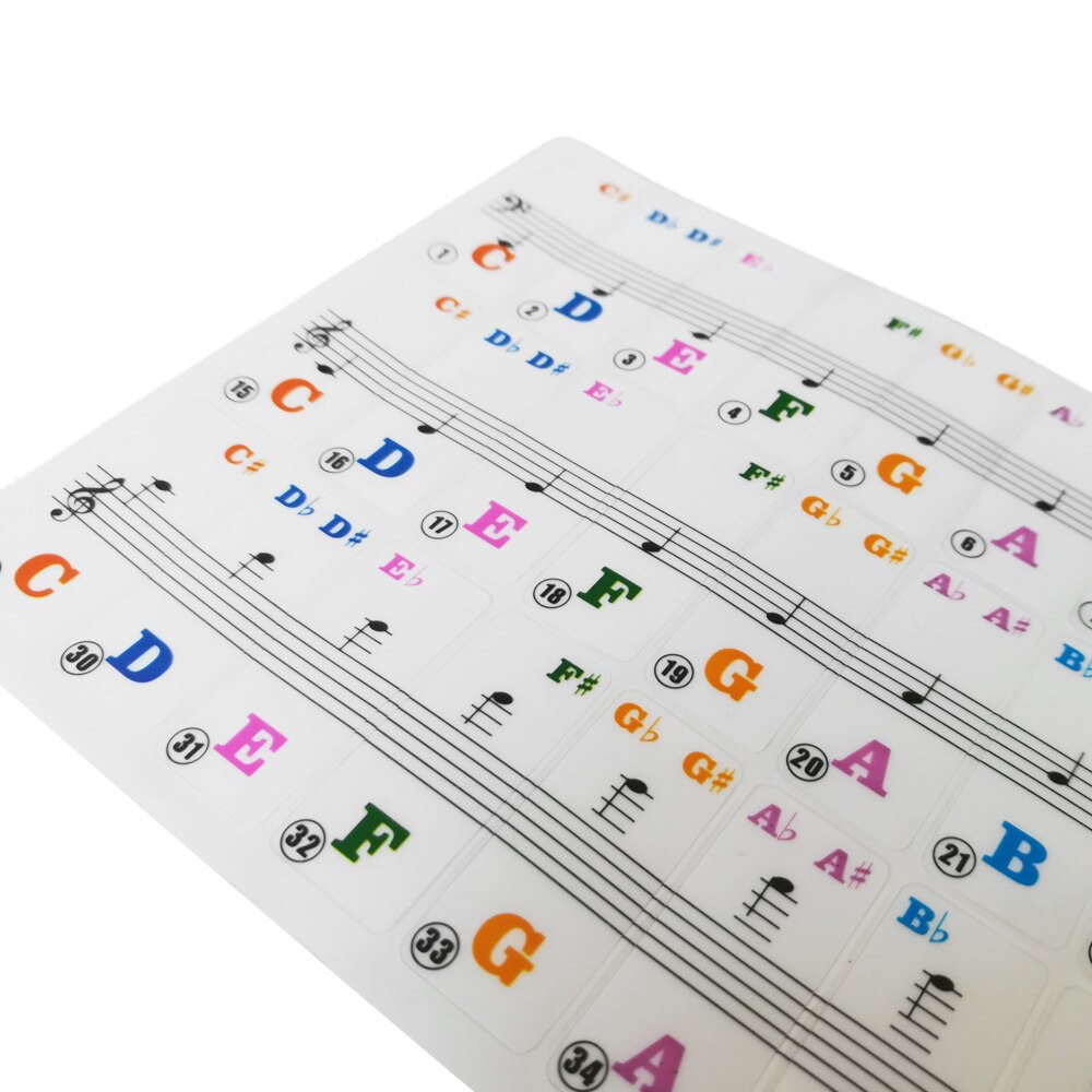 Transparent Removable Piano Keyboard Stickers for 61-key Keyboards for Kids Beginners Piano Practice