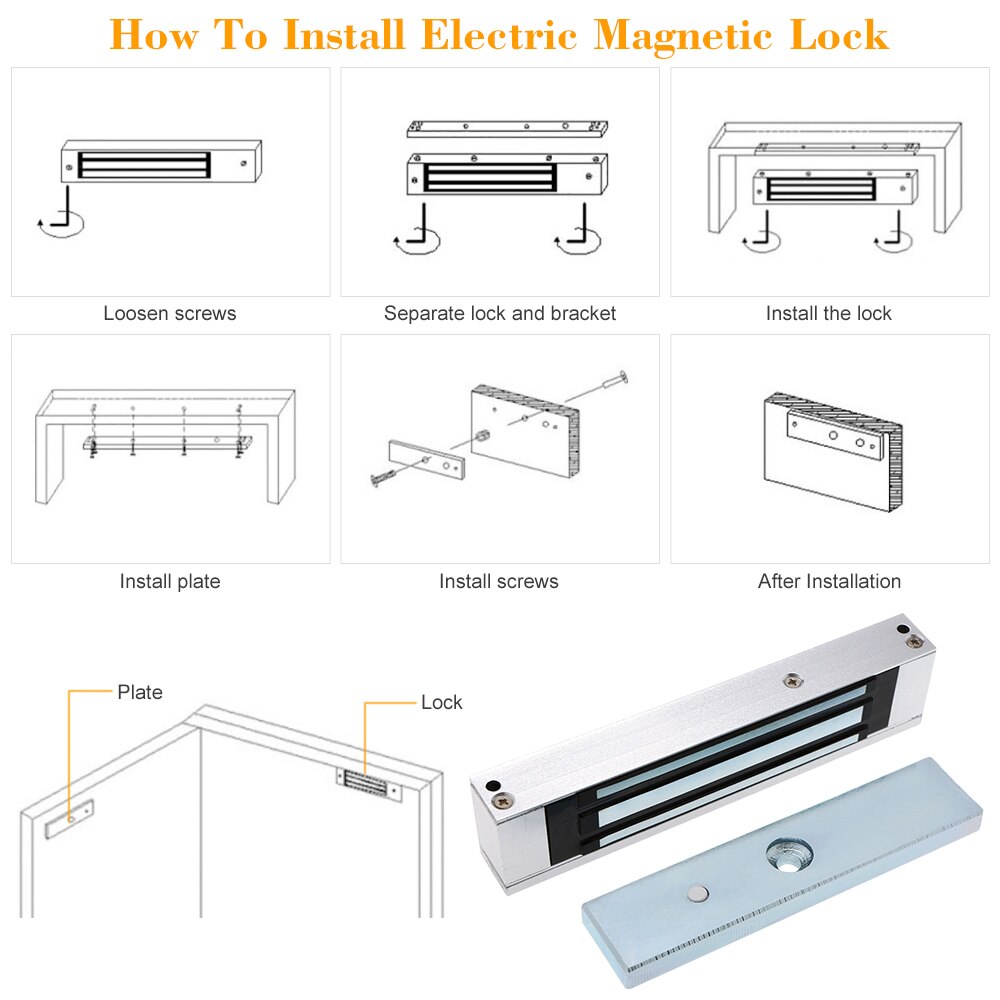 Door Entry Access Control System Kit Password Host Controller + 180KG/396lb Electric Magnetic Lock + Door Switch + DC12V Power