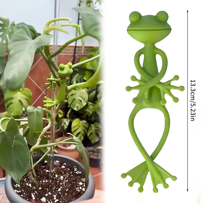 Support pour plantes grenouille, Pot de fleur de grenouille mignon, Clips de fixation pour plantes grimpantes, branche grimpante de jardin, décor sur piquet de planteur