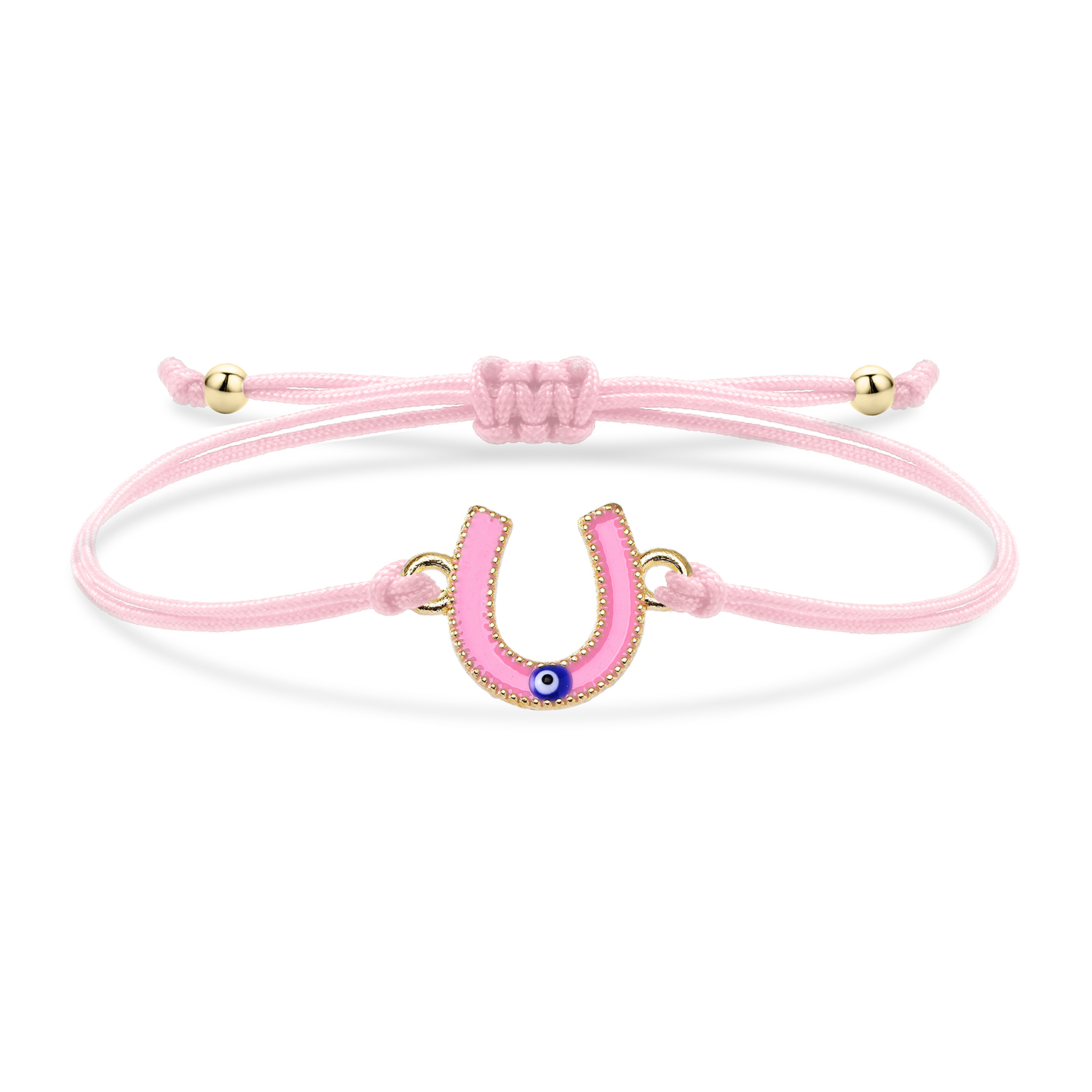 Zinklegering Emaille Hoefijzer Geluksbrenger Armband Vrouwen Meisje Kleurrijk Zwart Wit Rood Blauw Paars String Handgemaakte Sieraden Aanwezig: Licht Geel Goud Kleur
