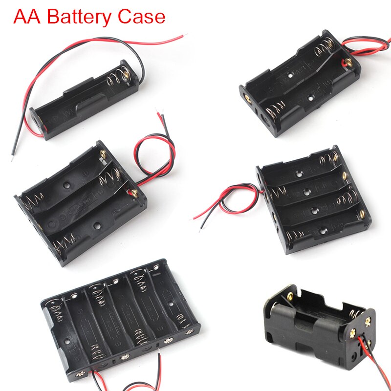 neue 1 2 3 4 8 Slots AA Batterie Fall Box AA LR6 HR6 Batterie Halter Lagerung Fall Mit blei Draht Bateria Schutz Container