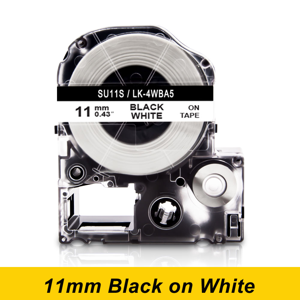 Tubo termorretráctil de etiquetas de 3,5/5/11mm SU5S SU11S SU5Y SU11Y SU3Y SU3W Compatible con impresora Epson LabelWorks LW-300 LW-400 LW-500: M