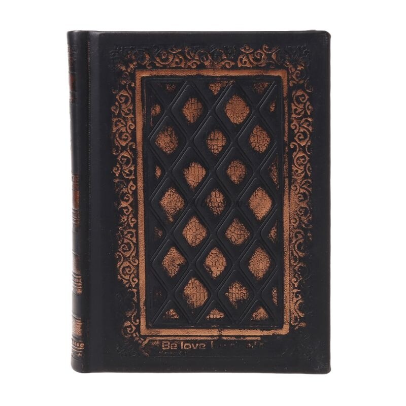 Leather Retro Vintage Diary Journal Notebook Blank Hard Cover Sketchbook Paper Stationery Travel School Sdudent: Black Gold