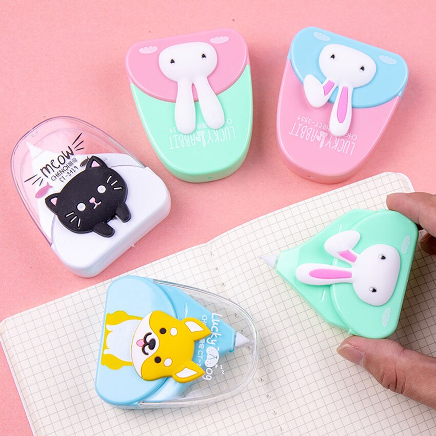 Cartoon Correction Tape Corrector Students Kawaii Animal Fruit Stationery Modified Altered Tape School Rewards Office Supplies