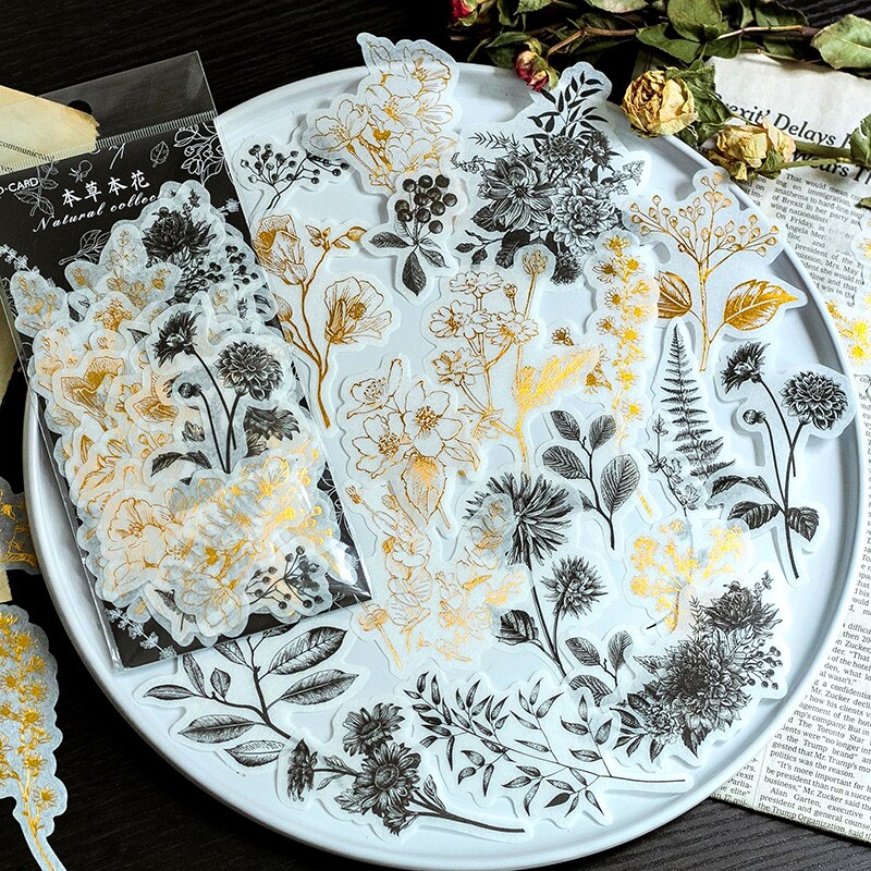12 set/1 lot Stationery Stickers Paper Natural leaves Diary Planner Decorative Mobile Stickers Scrapbooking DIY Craft Stickers: BenCaoBenHua