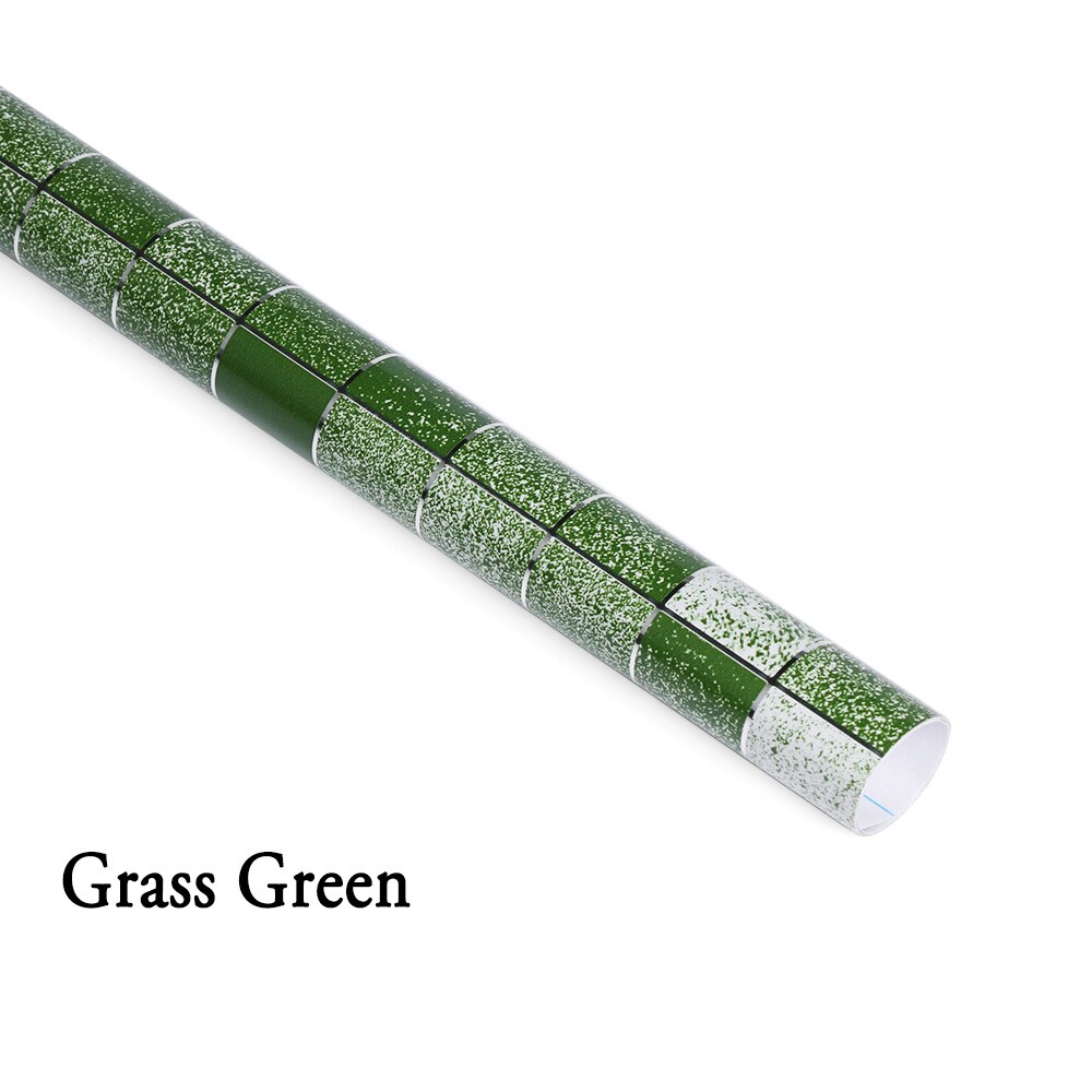 Aluminiumsfolie selvklæbende tapet badeværelse vandtæt skrub mosaik vægfliser klistermærker køkken olietæt tapet: Grøn / 70 x 45cm