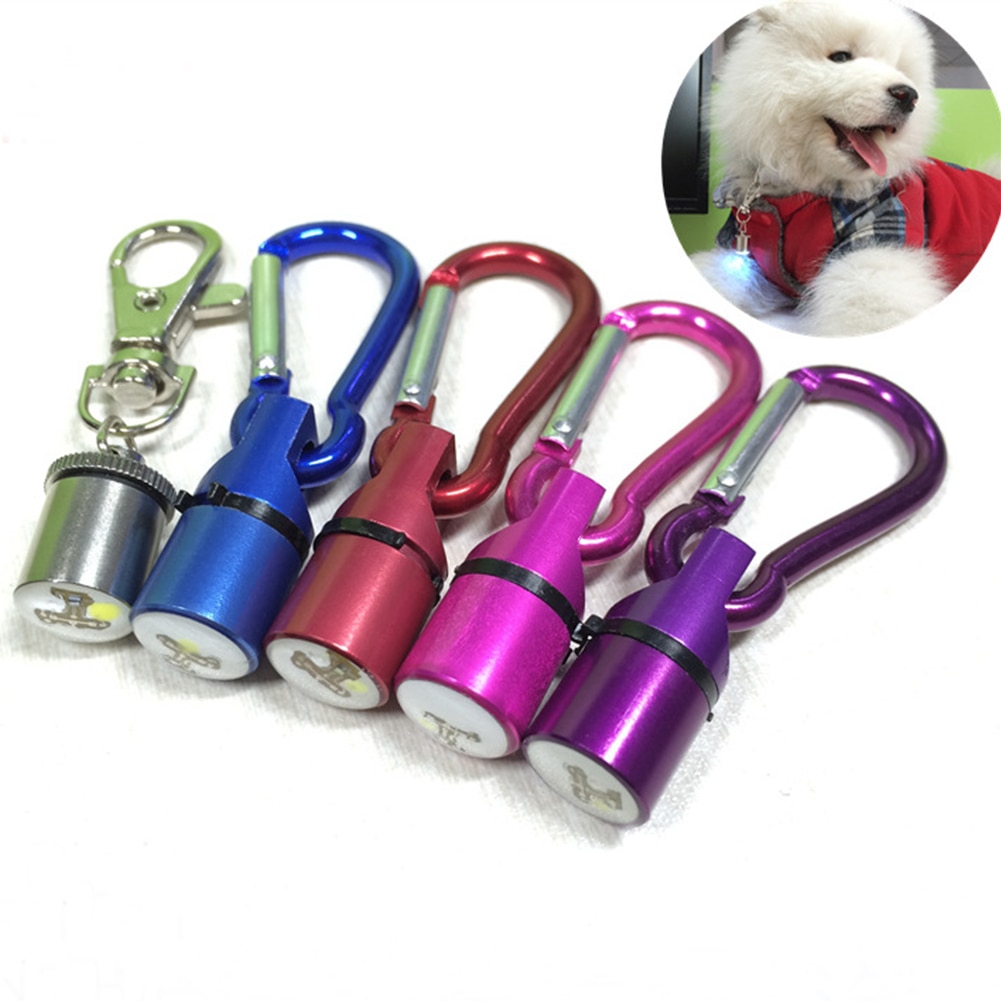 Hund katthalsband tag blinkande led ljus tag säkerhetsblinker synlighet aluminium