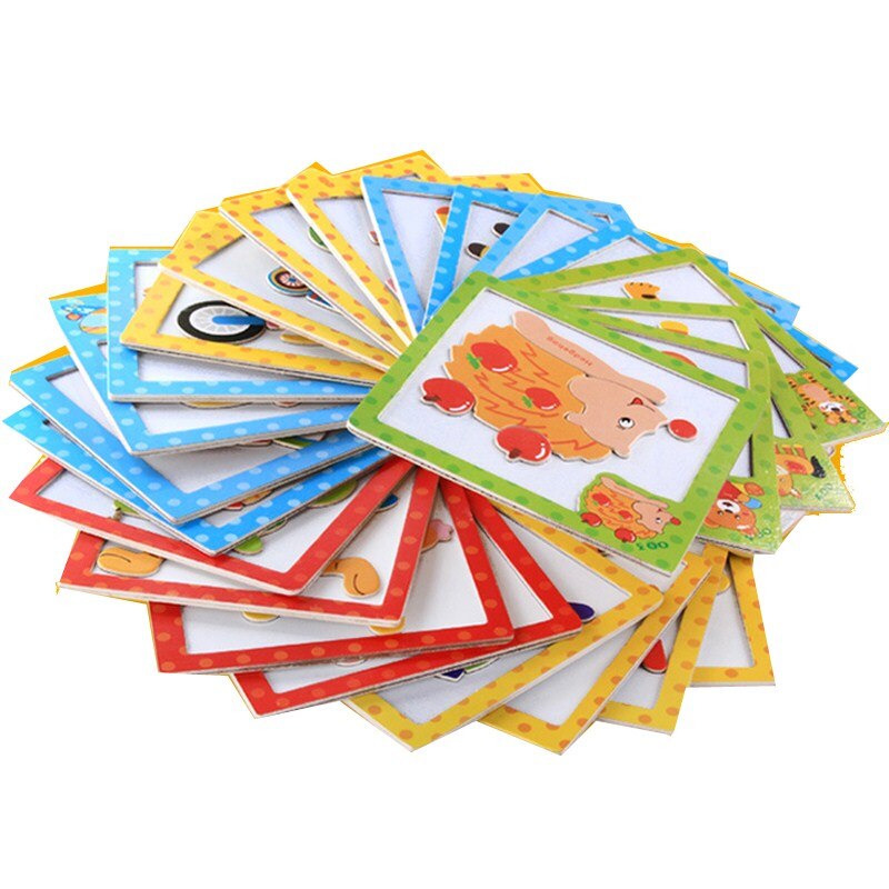 Cartoon Animal Magnetic Puzzles and Drawing Board Children Wooden Toys Writing Jigsaw Homeschool Supplies Educational Baby