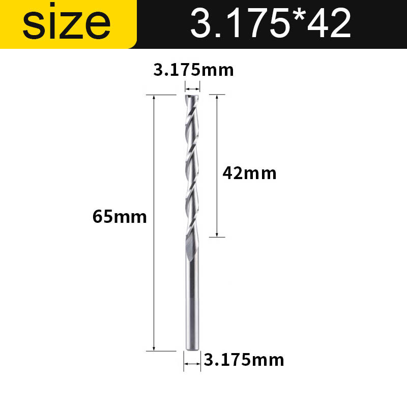 Vsharp 2 Flauti Fresa a spirale Fresa per incisione CNC Punta piatta Upcut Fresa Utensile Punte in metallo duro per legno MDF PVC: 23mm