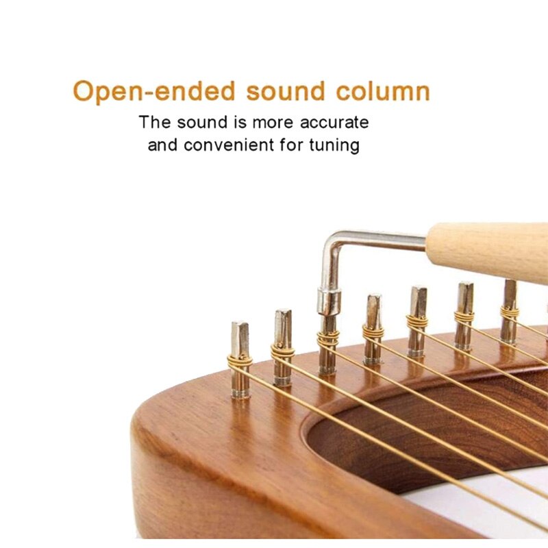 Lier Harp, 16 String Hout Body Hout Fineer Top String Instrument Lichaam Instrument Met Stemsleutel En Draagtas