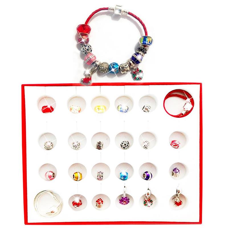 Kerst Diy Kralen Kerst Advent Kalender Blind Doos Glas Kraal Kristal Armband Voor Kleine Meisjes En Volwassenen