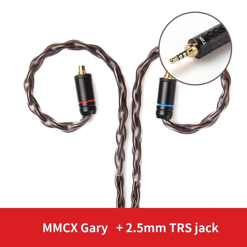 TRN T4 8 Core OCC Single crystal copper cable Earphones Cable 2PIN\MMCX Connector For TRN VX V90 BA5 V80 For BL03 BQ3 T4 T2 DT6: 2.5mm MMCX
