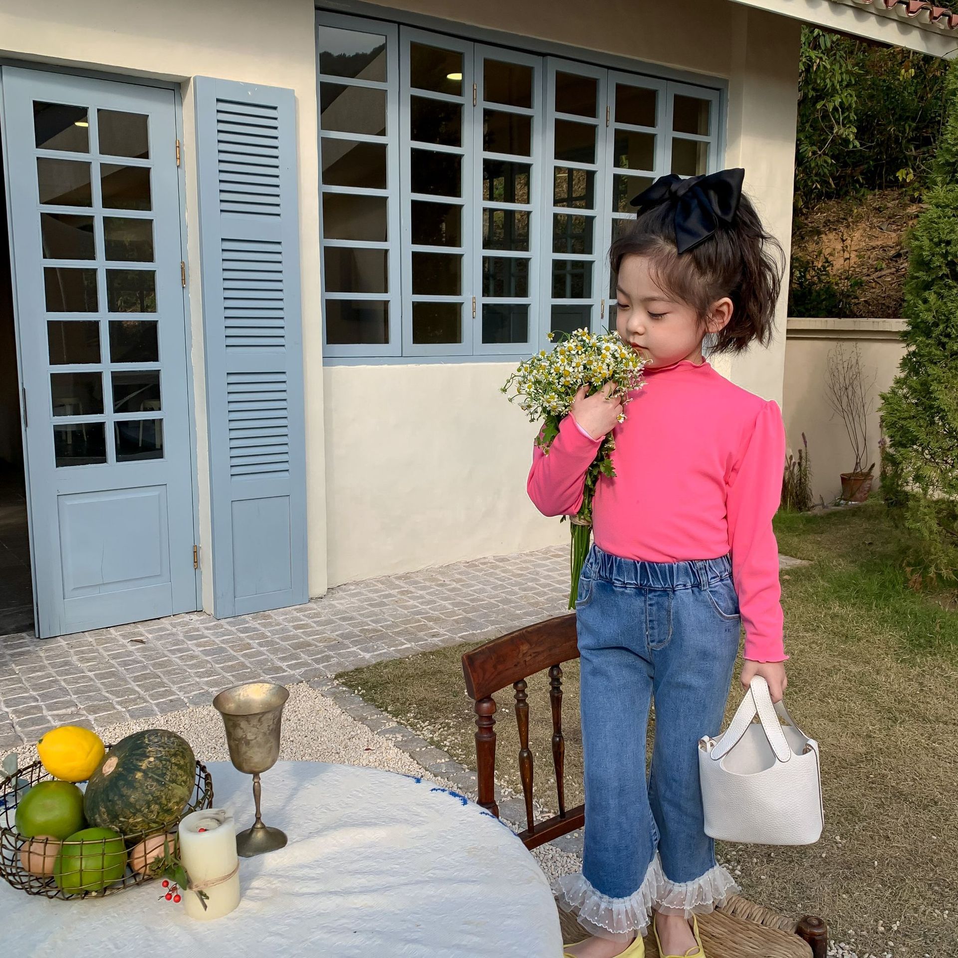 2022 frühjahr Neue Mädchen Denim Hosen freundlicher Koreanische Deisgn Hosen