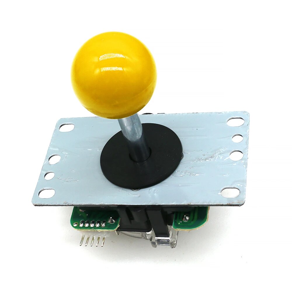 Copia de Joystick SANWA con conector de 5 pines, limitador cuadrado clásico de 8 vías, máquina de juego de salón recreativo, palo Neo Geo, piezas de bricolaje: YELLOW
