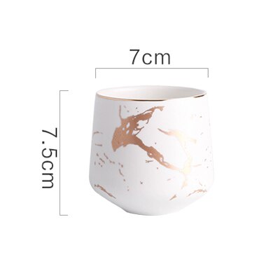 ANTOWALL nordycki filiżanka marmurowa złoty kolor filiżanka kawy 250ml filiżanka wody szklanka czarne białe kubki: 1szt biały