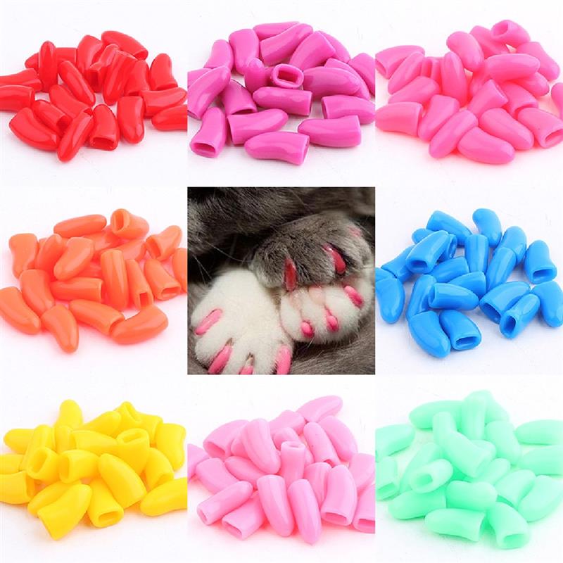 Capuchons de protection pour ongles, 20 pièces, contrôle des griffes de chat: Default Title
