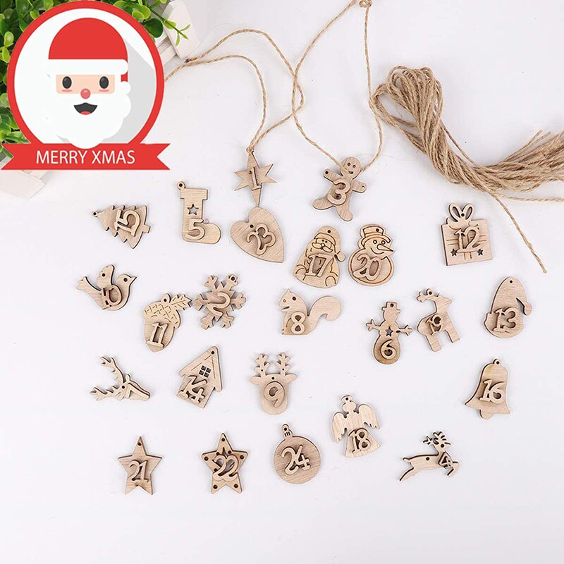 24 stuks/set adventskalender om te vullen jute tas knutselset stoffen tas diy festivaltassen voor kerstmis adventskalender stof