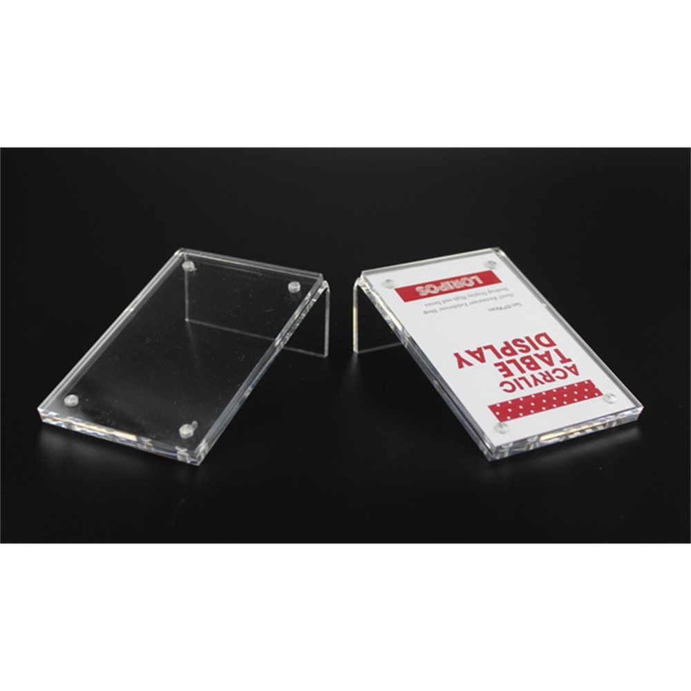 6*9cm Upright Clear Acrylic Magnetic Label Holder Stand L Shape Poster Banner Menu List Frame Advertising Black Sign Display
