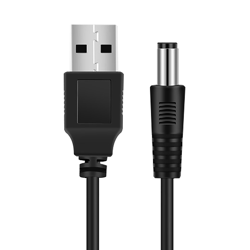 1M USB Port To 2.1mm - 5.5mm 5V DC Barrel Jack Power Cable Connector Black For LED / electronic goods