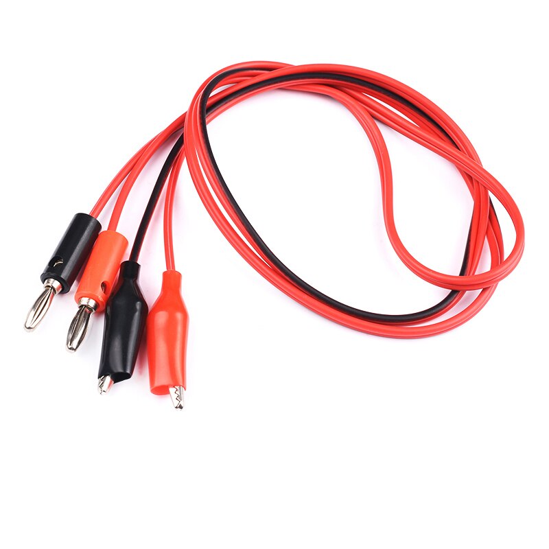 1Meter Red and Black for Multimeter Probe Test Leads Alligator Testing Cord Lead Clip Electrical Clamp Banana Plug Connectors: Alligator Banana