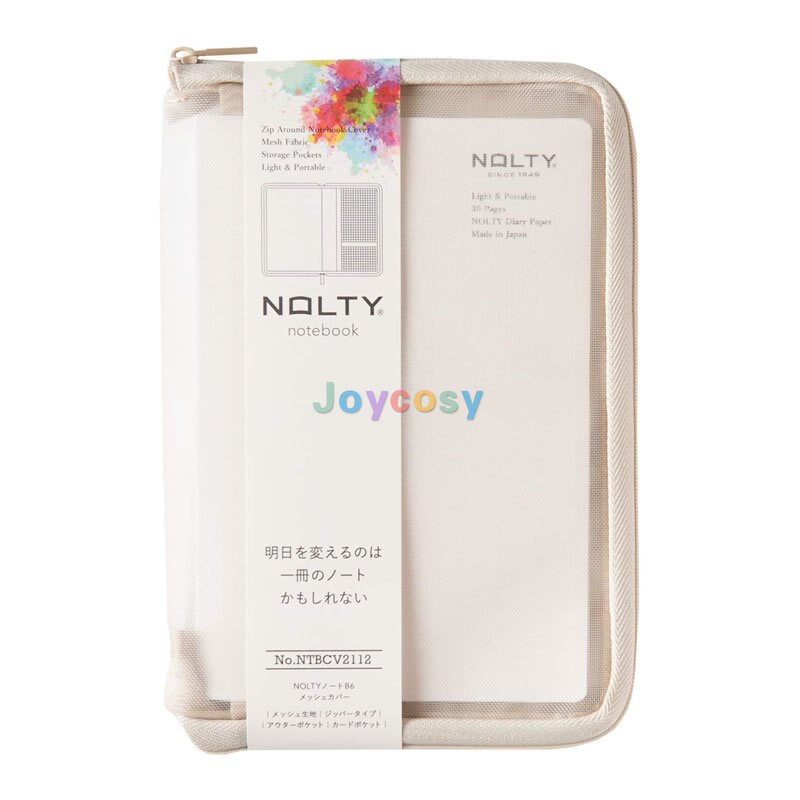 Japan Nolty Notebook Pouch A5/B6 Size Cover Met Card Pocket Pen Houder, multi-Functionele Portfolio Ritssluiting Case: B6 white