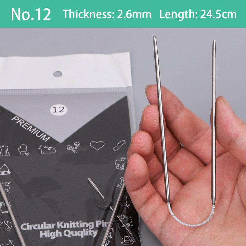 Ronde sokken Gebreide naalden Metaal Kleine breikabel Rondbreinaalden voor baby's Mouwen Breien Naaiaccessoires: Army Green