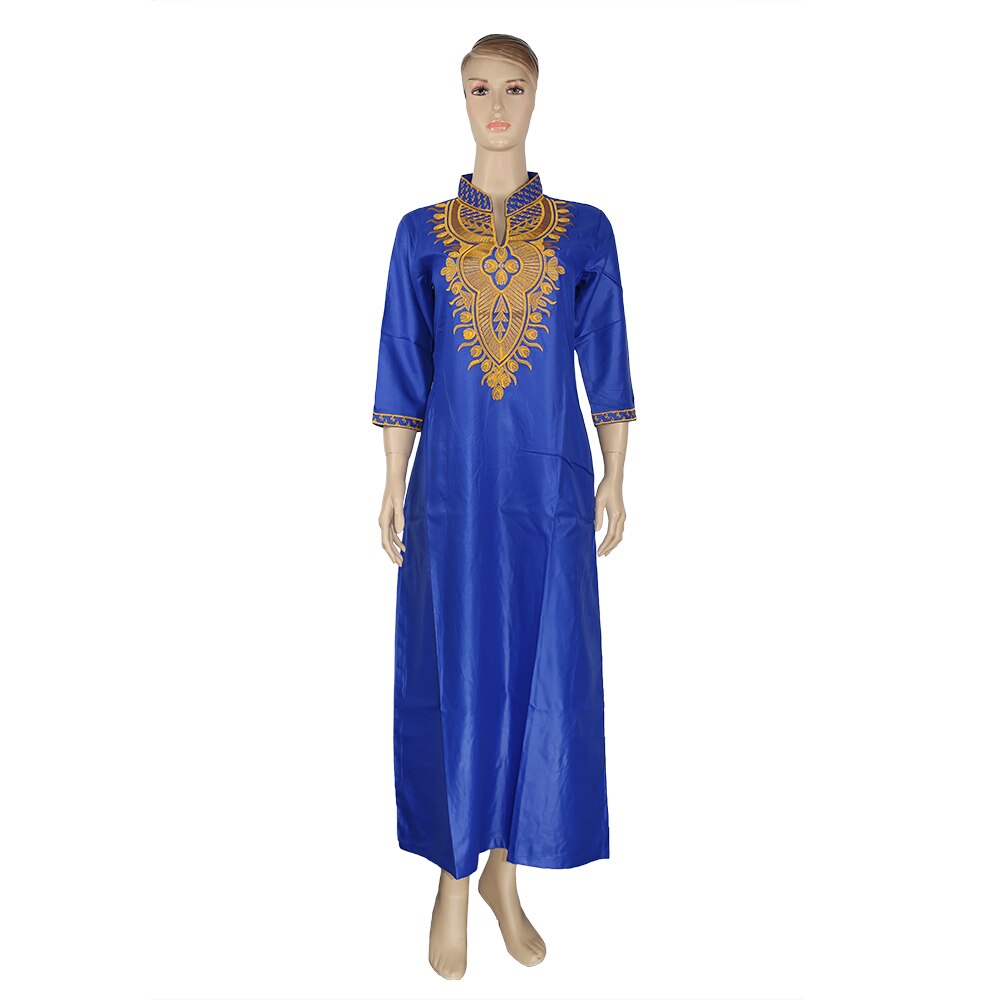 H & D Afrikanische Frauen Kleider Gold Stickerei max Kleid Südafrika Traditionellen Dashiki Kleidung Damen ankara Kleider Ropa Mujer