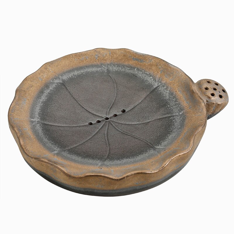 Japanese-style stoneware pot bearing handmade retro water storage and storage lotus leaf pot bearing