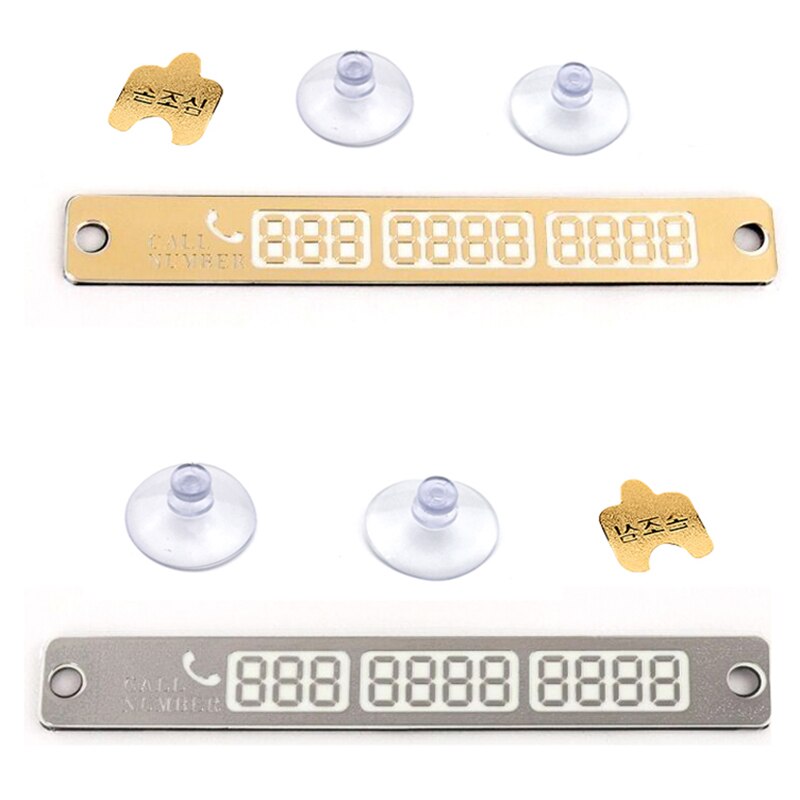 1Pcs Auto-Styling Auto Lichtgevende Tijdelijke Parkeerkaart Met Sukkels En Telefoonnummer Kaart Plaat Auto Stickers Voor