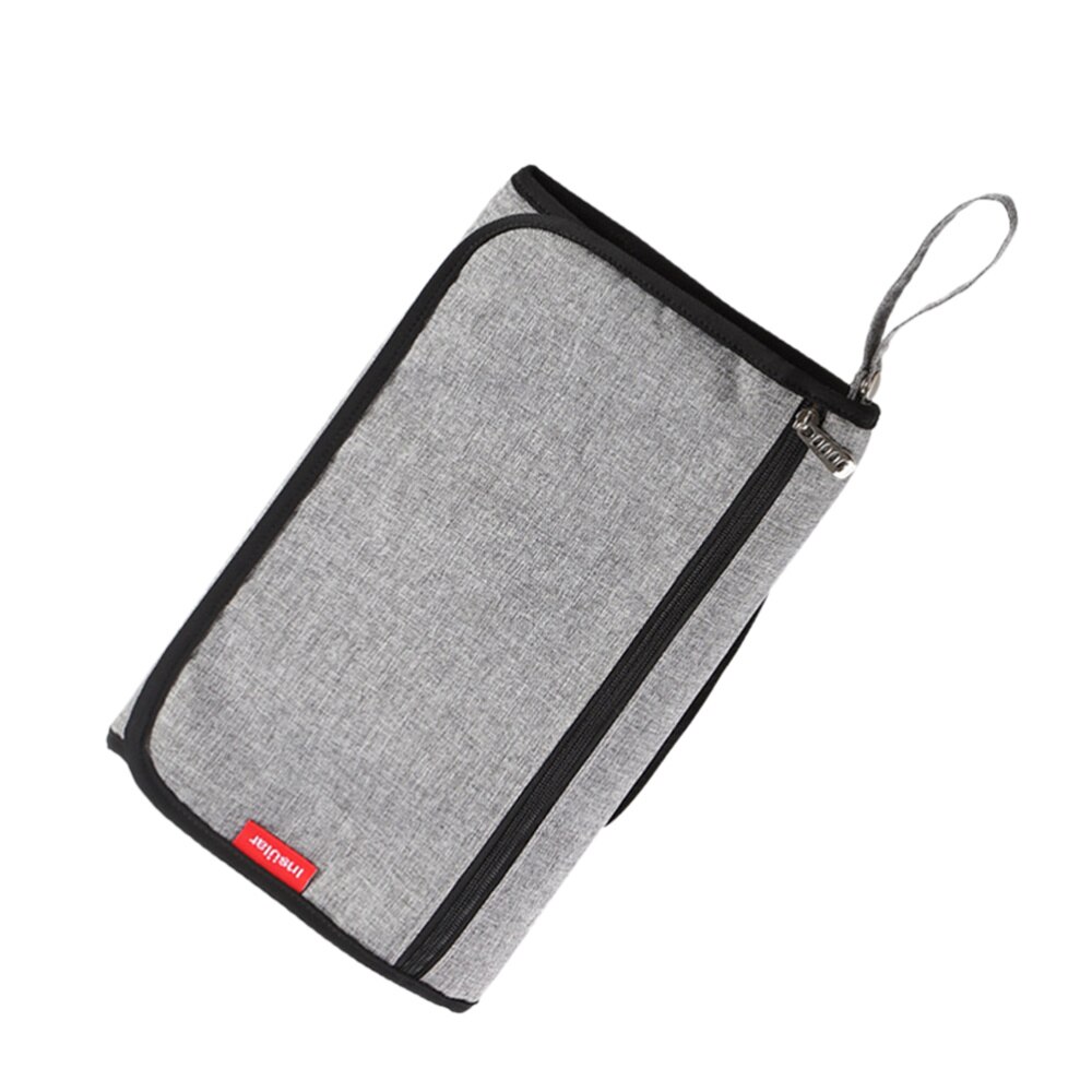 1Pc Baby Luier Mat Opvouwbare Luiers Aankleedkussen Draagbare Waterdichte Luier Verandering Mat Opbergtas (Grijs): Grey