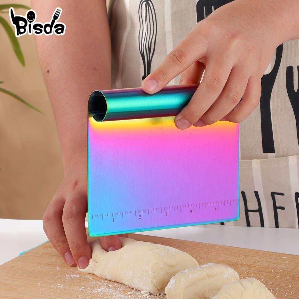 Cortador de masa de acero inoxidable, espátulas de pastelería, utensilios de cocina para cortar pasteles, pan dorado, Pizza, 1/2 Uds.