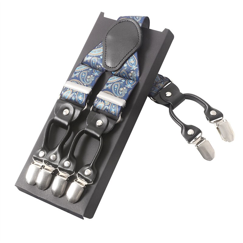 Tirantes de cuero con Clip ajustable para hombre, banda elástica ancha para pantalones, cinturón, arnés de servicio, 35mm